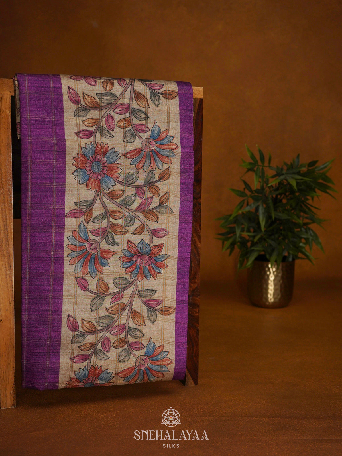 Purple Tussar Saree