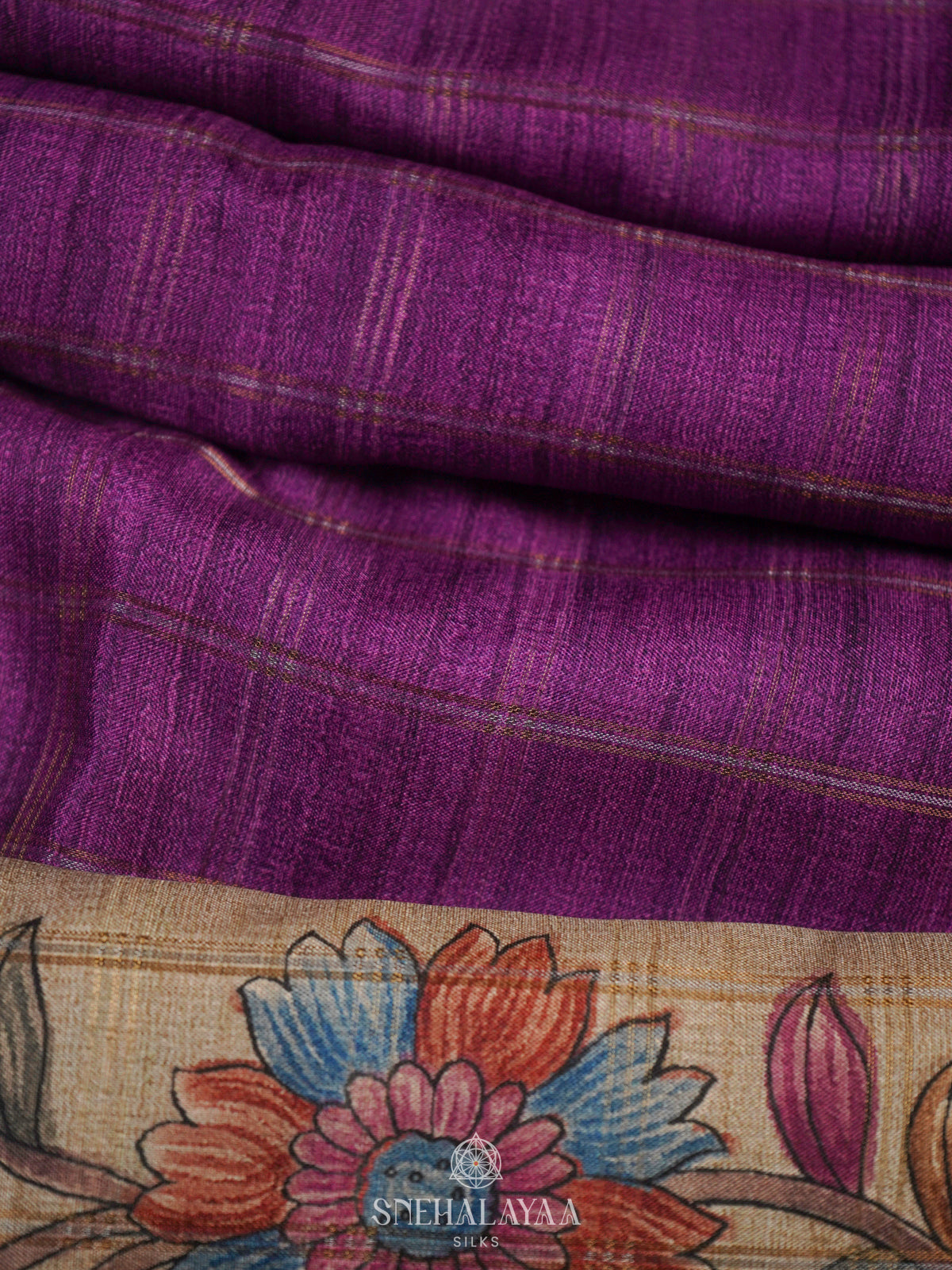 Purple Tussar Saree