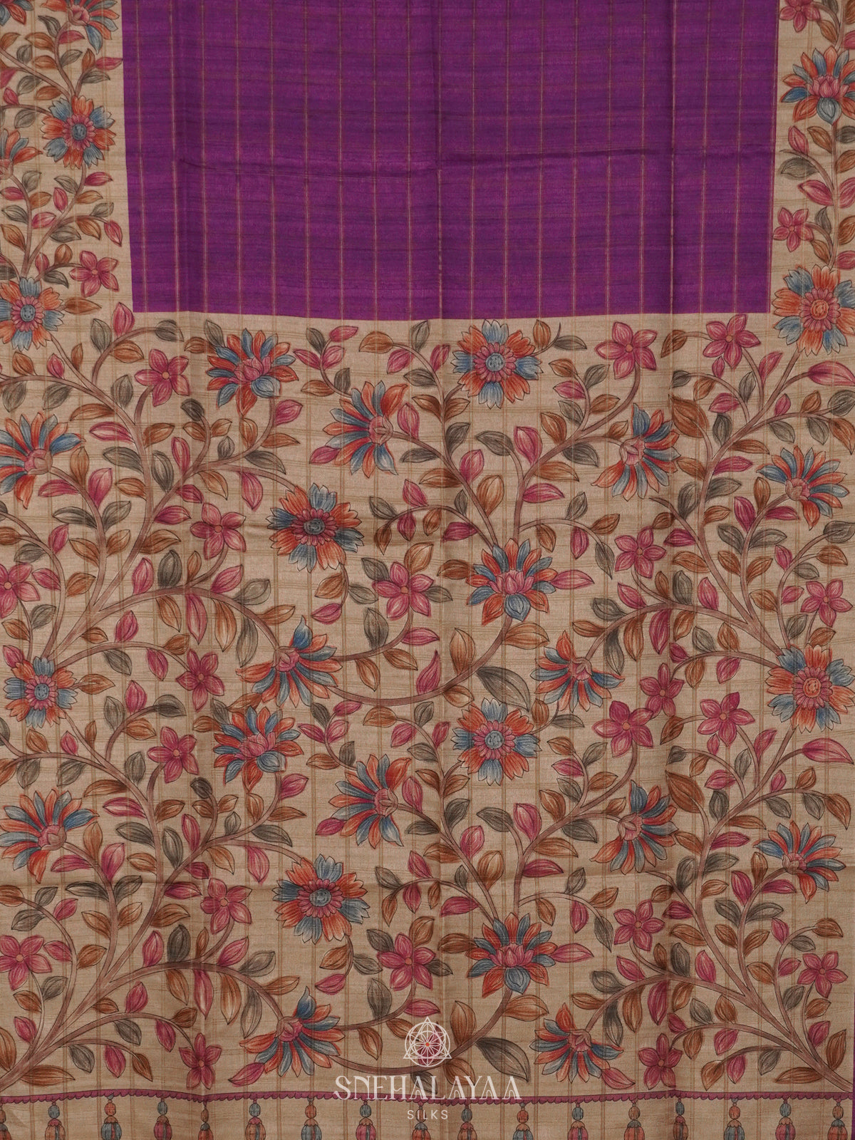 Purple Tussar Saree