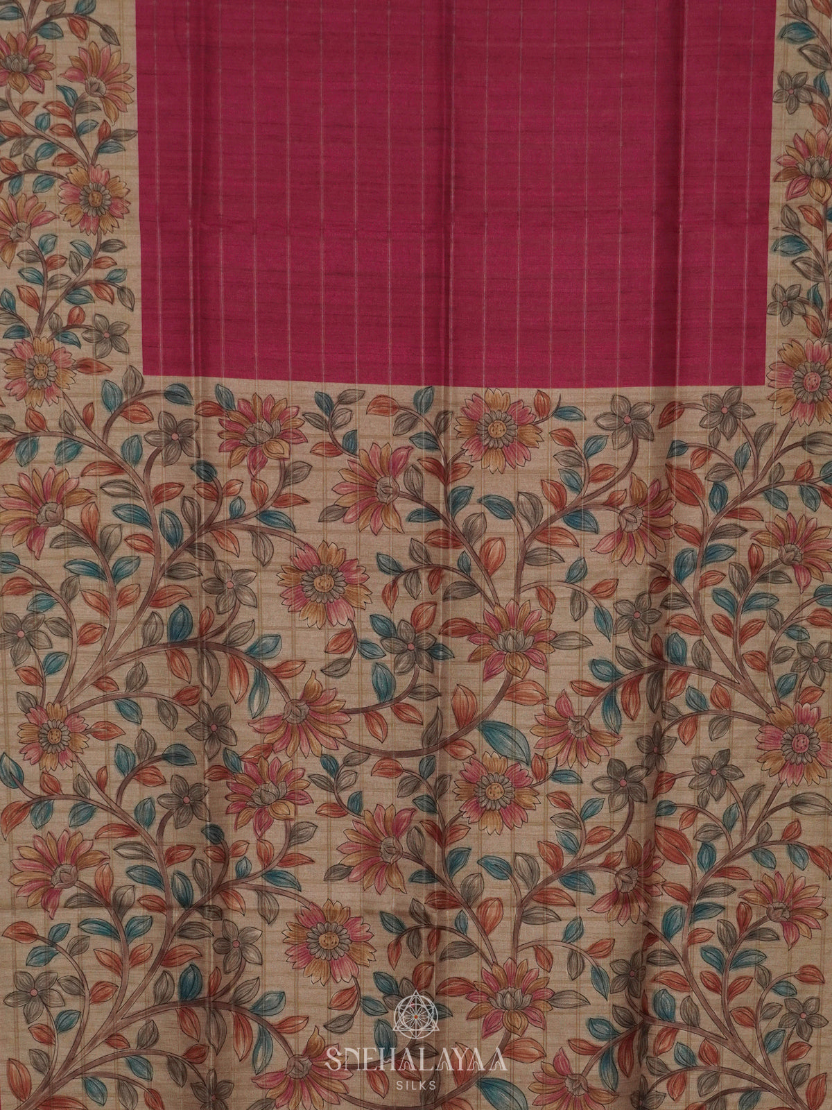 Pink Tussar Saree