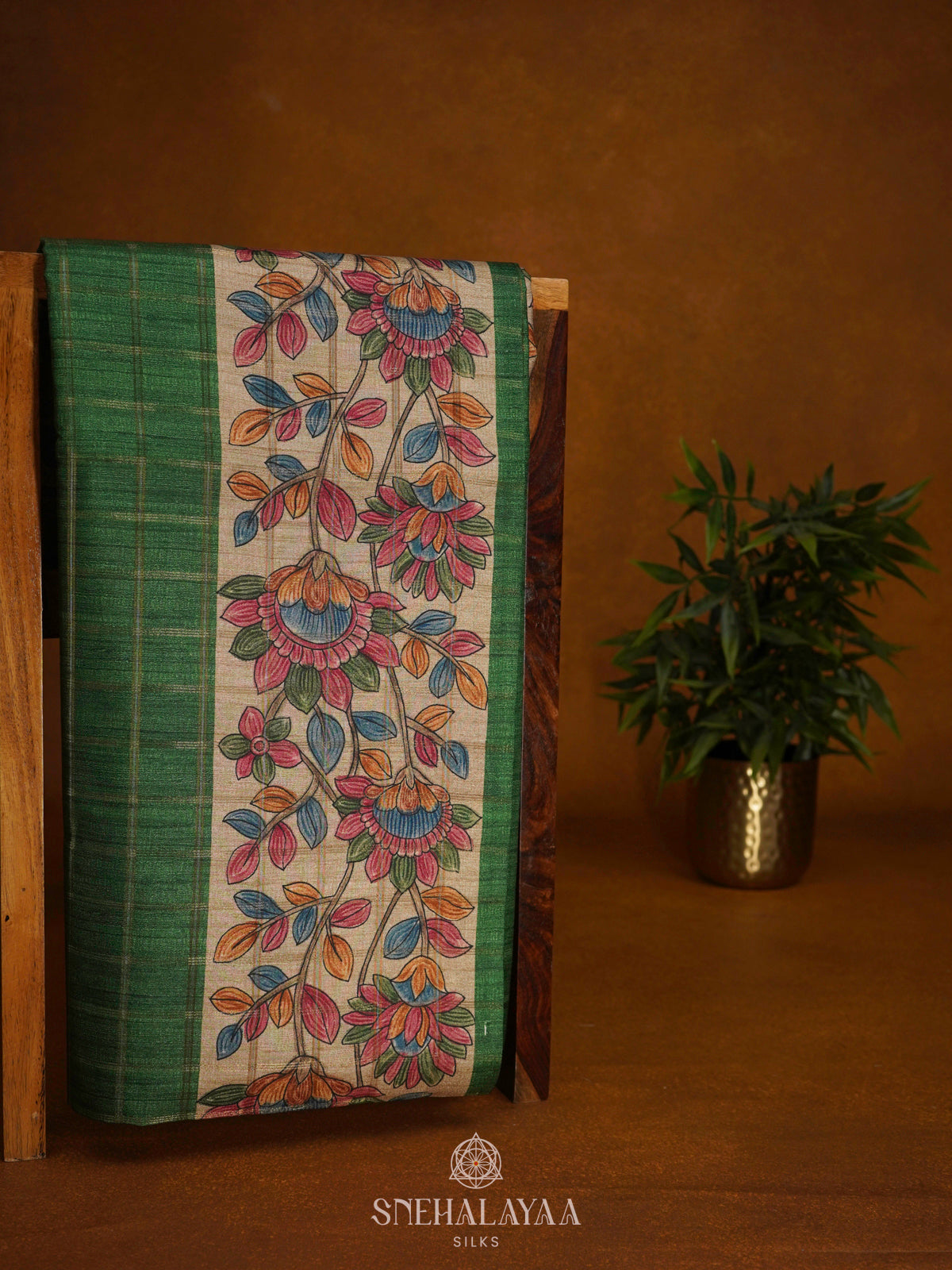 Green Tussar Saree