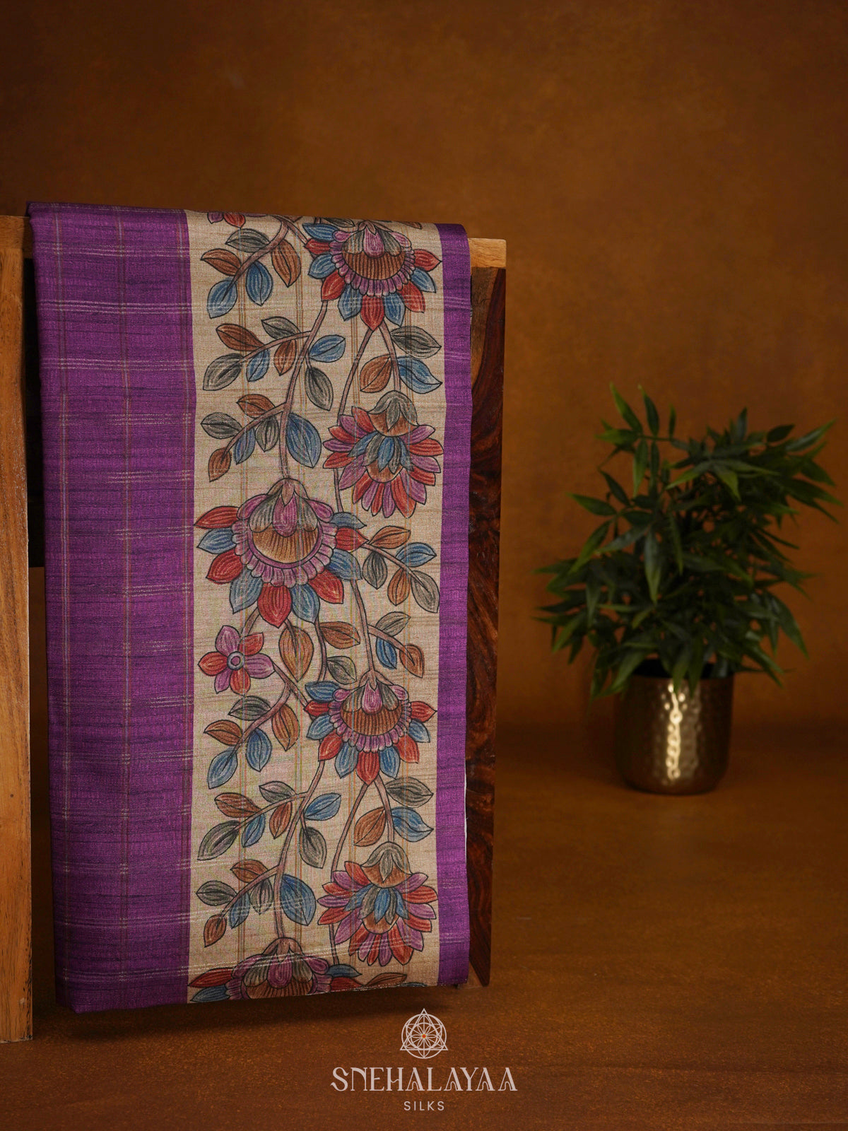 Purple Tussar Saree