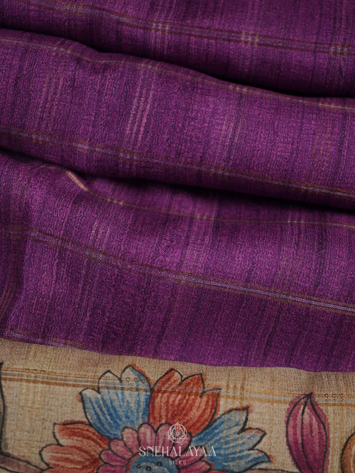 Purple Tussar Saree