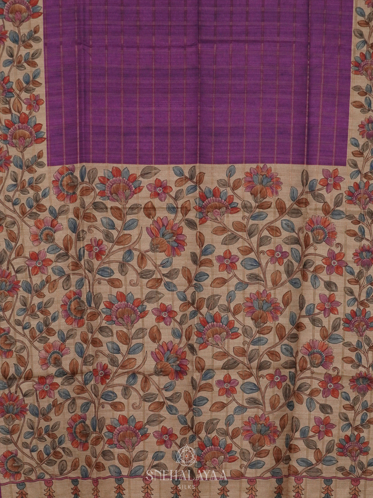 Purple Tussar Saree