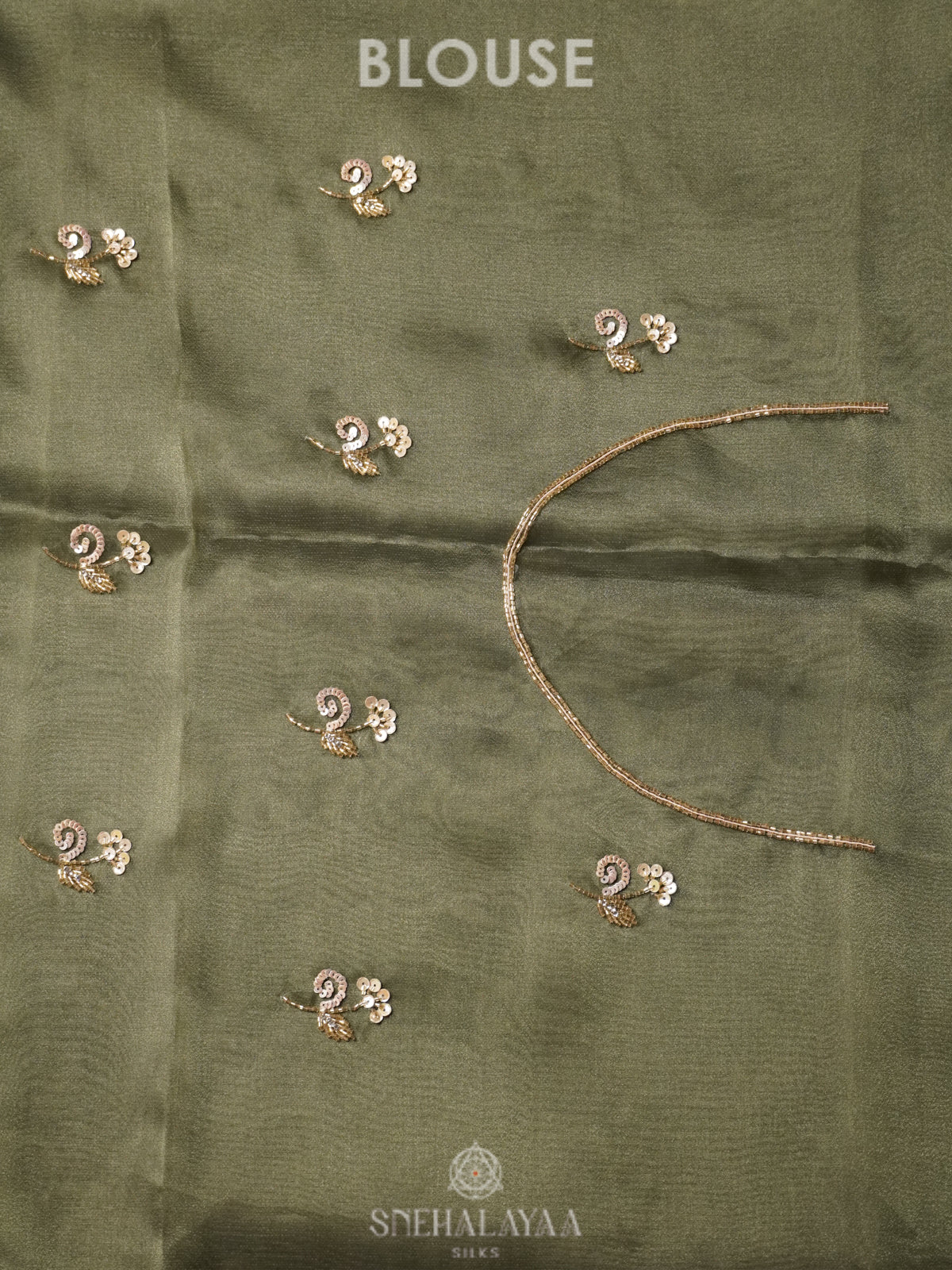 Olive Green Designer Saree