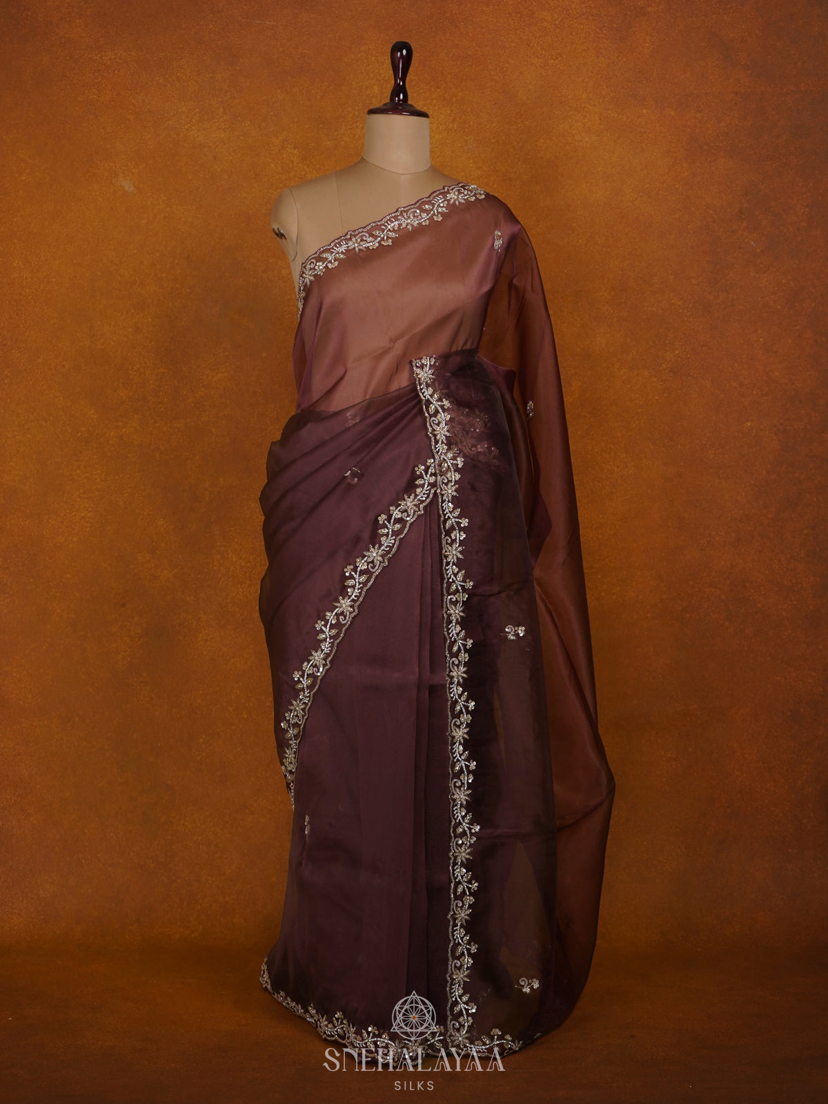 Mauve Pink Designer Saree