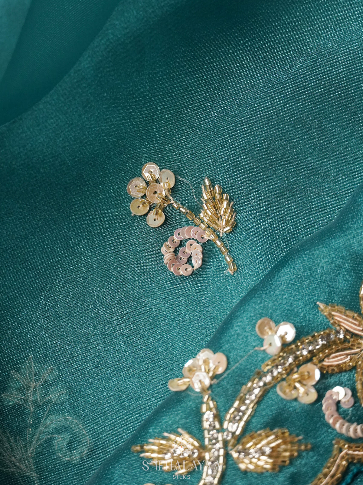 Peacock Blue Designer Saree