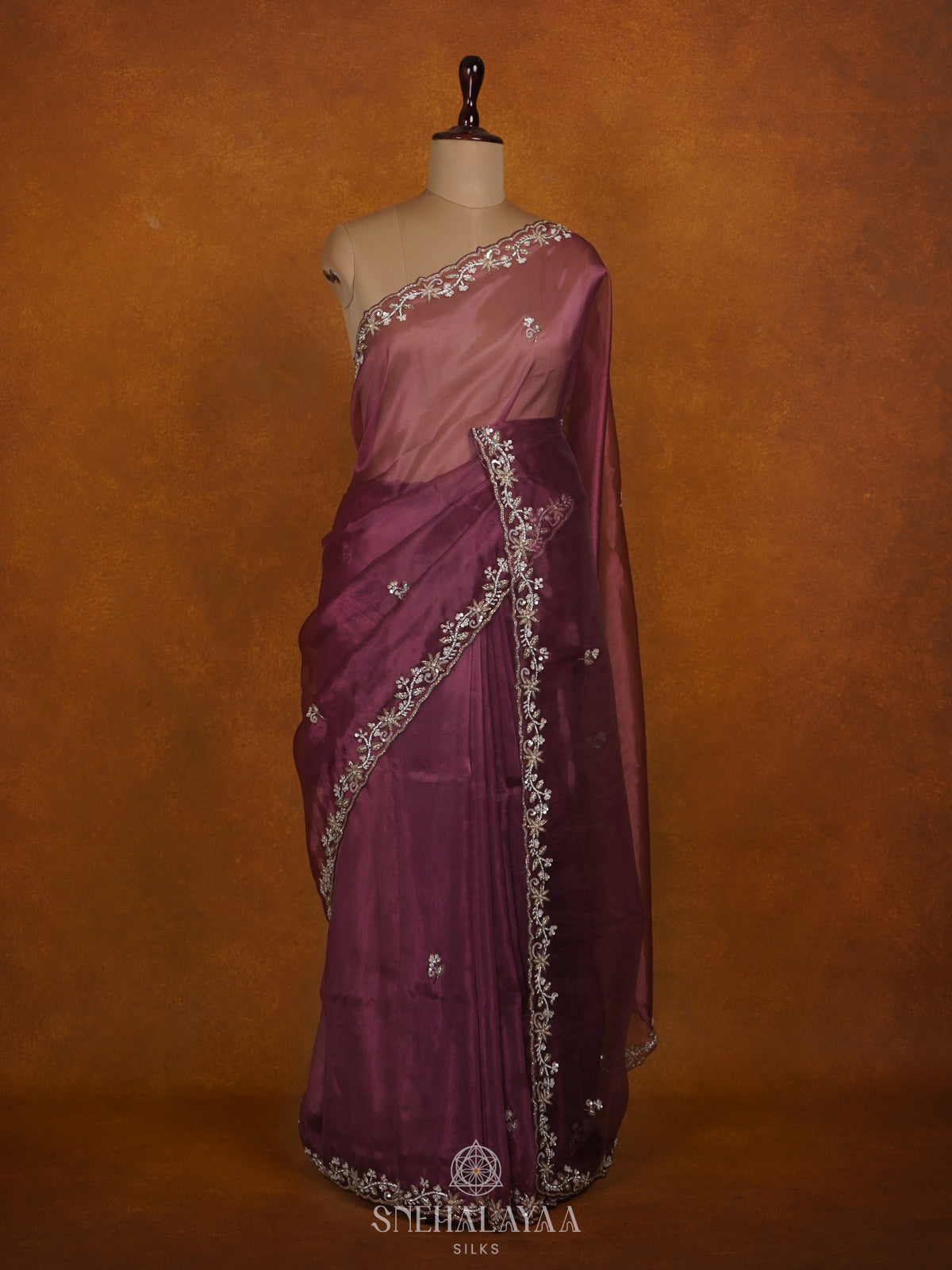 Magenta Designer Saree