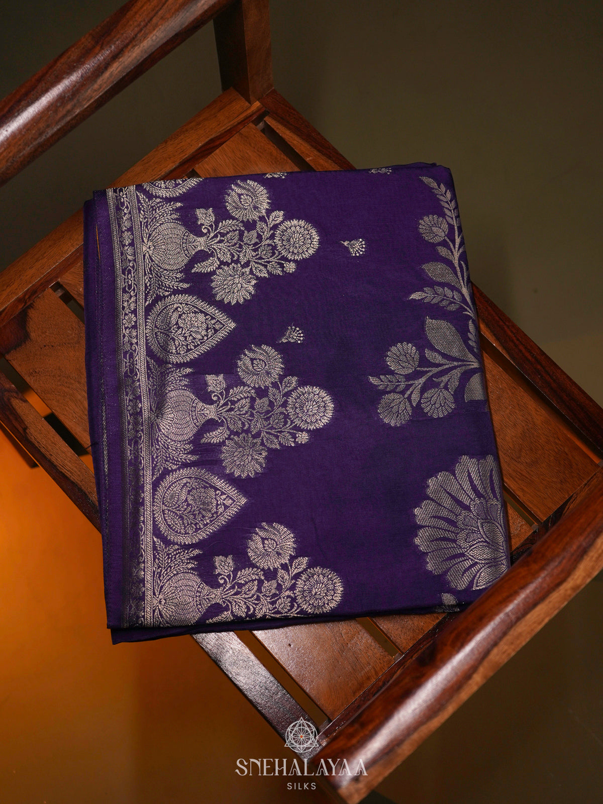 Purple Banaras Silk Saree