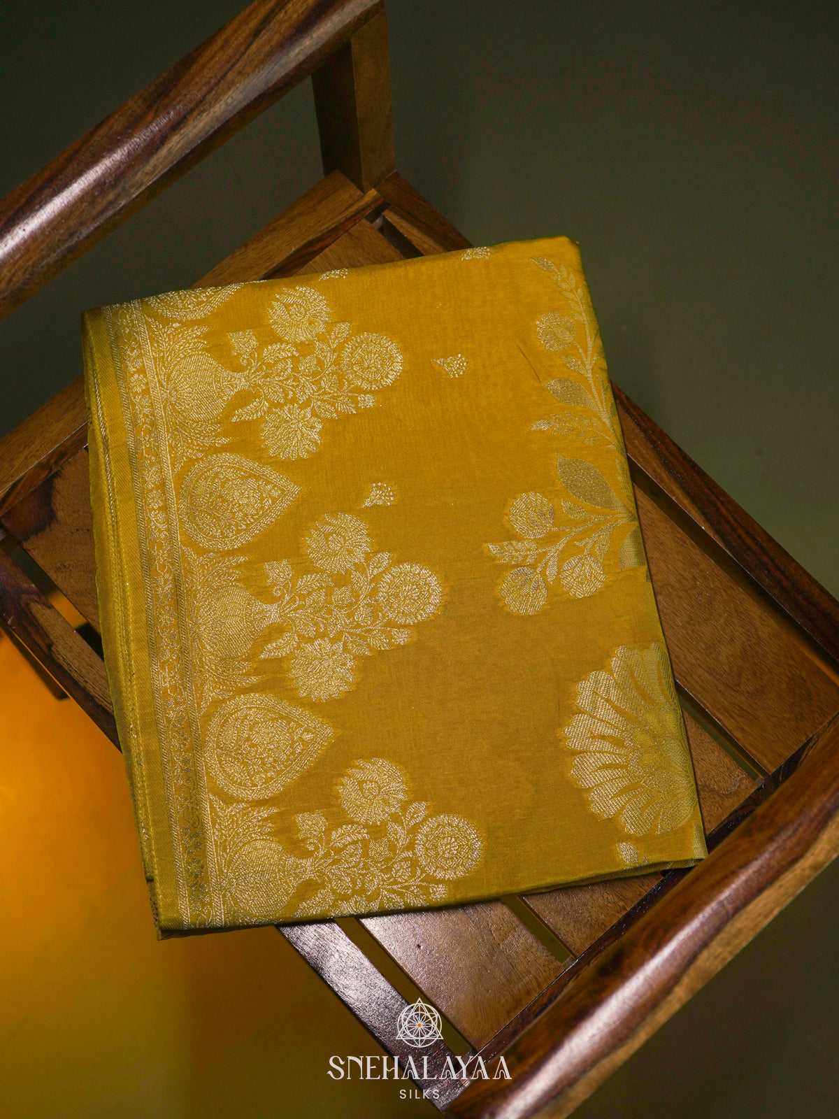 Yellow Banaras Silk Saree