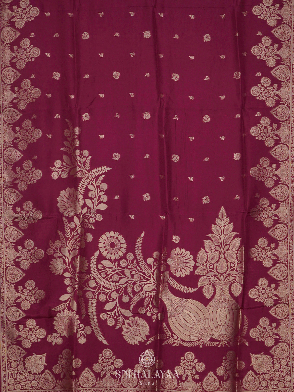 Magenta Banaras Silk Saree