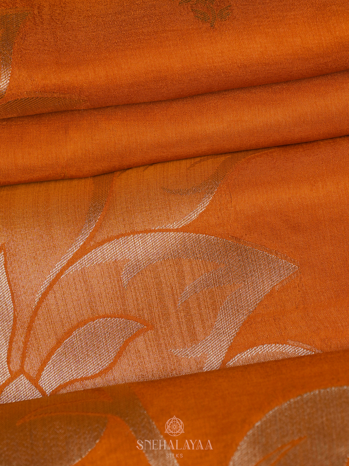 Orange Banaras Silk Saree