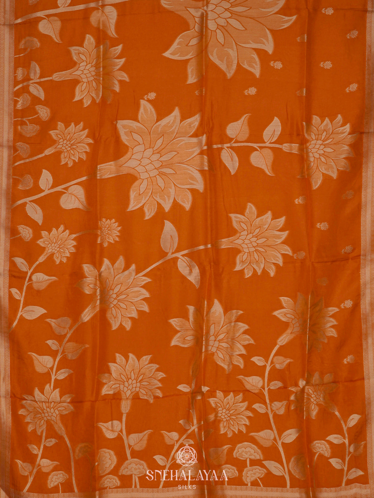 Orange Banaras Silk Saree