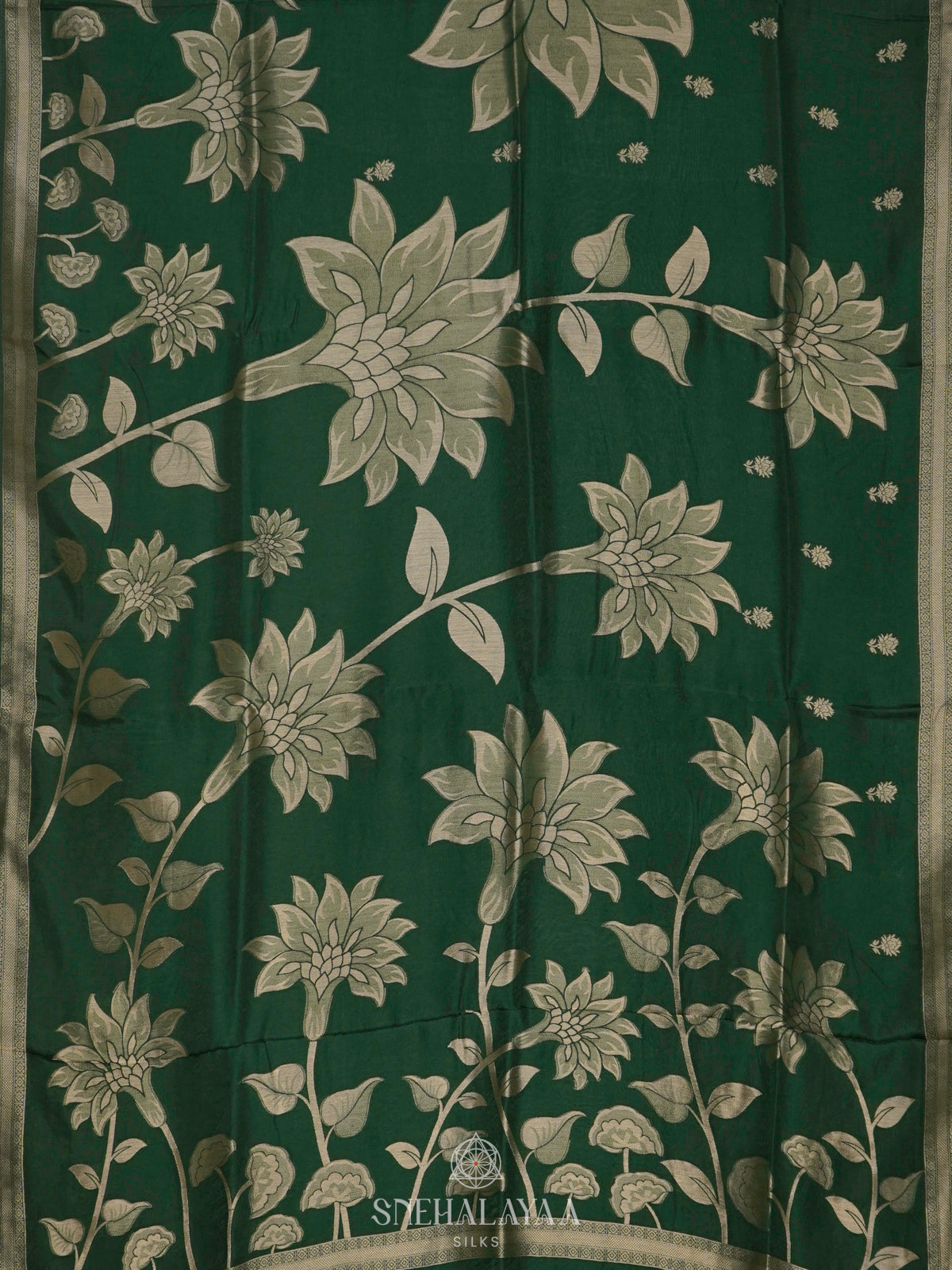 Forest Green Banaras Silk Saree