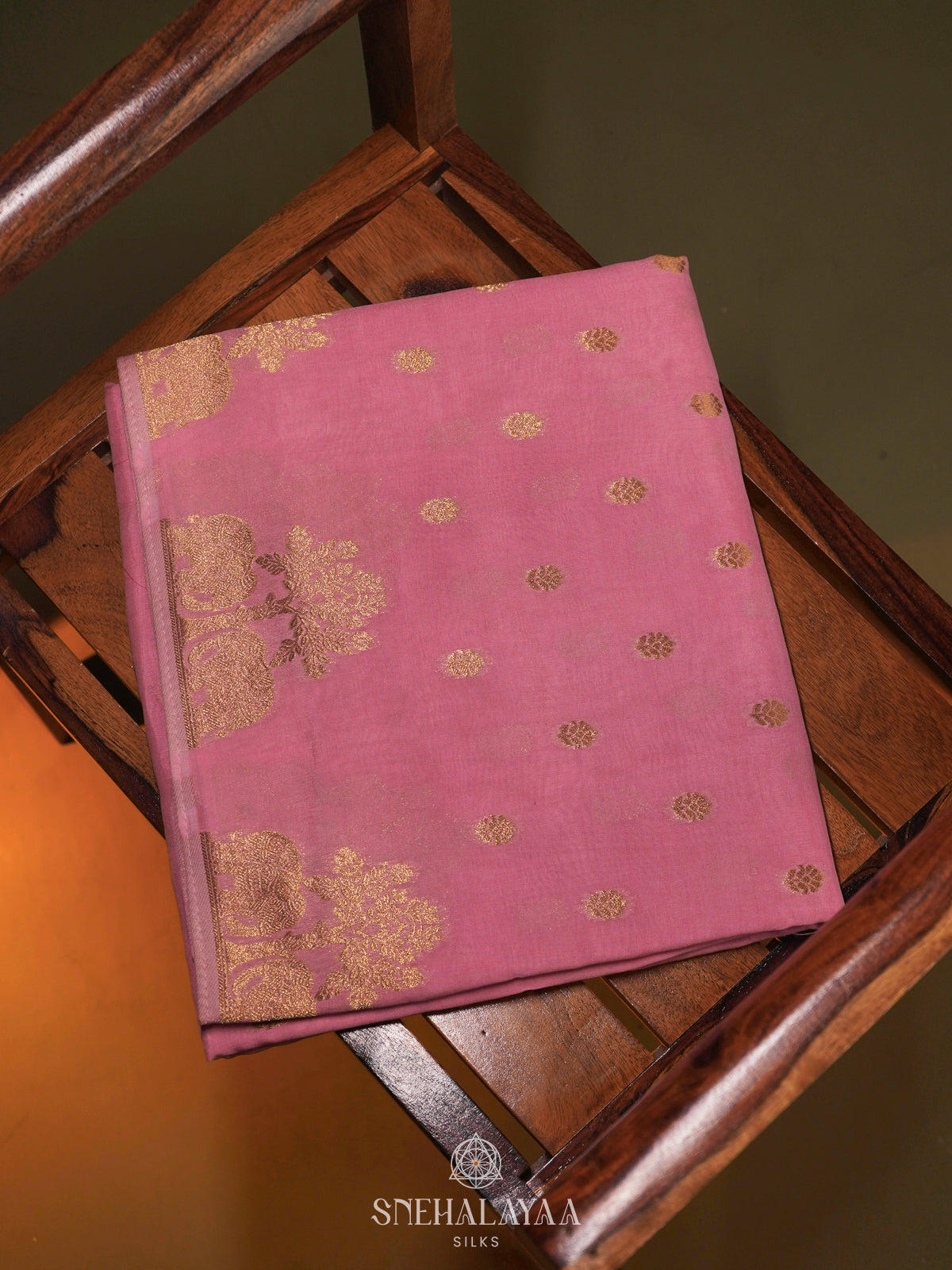 Pale Pink Banaras Silk Saree