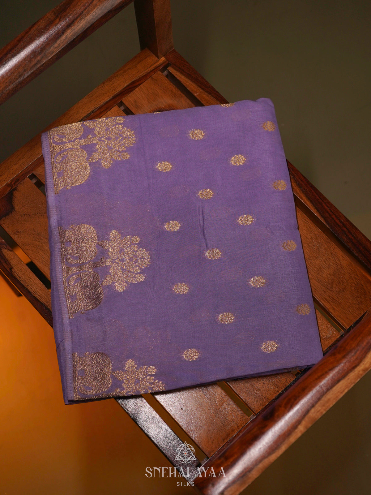 Lavender Banaras Silk Saree