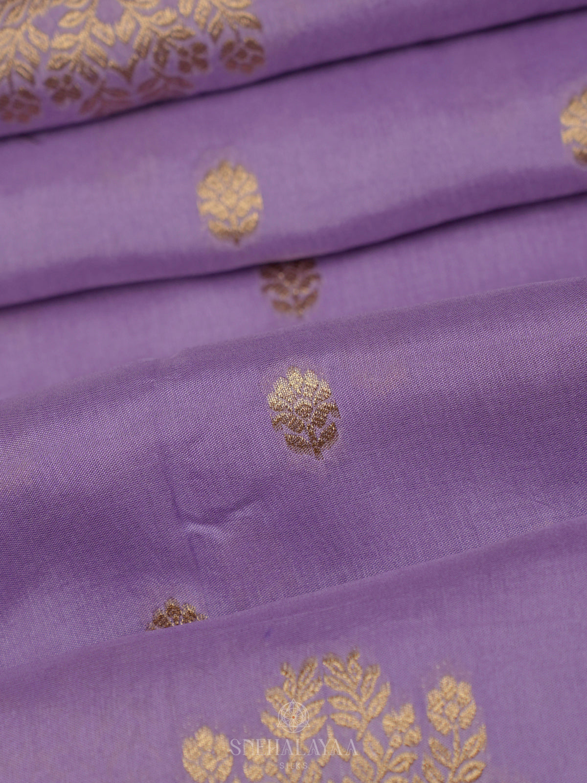 Lavender Banaras Silk Saree