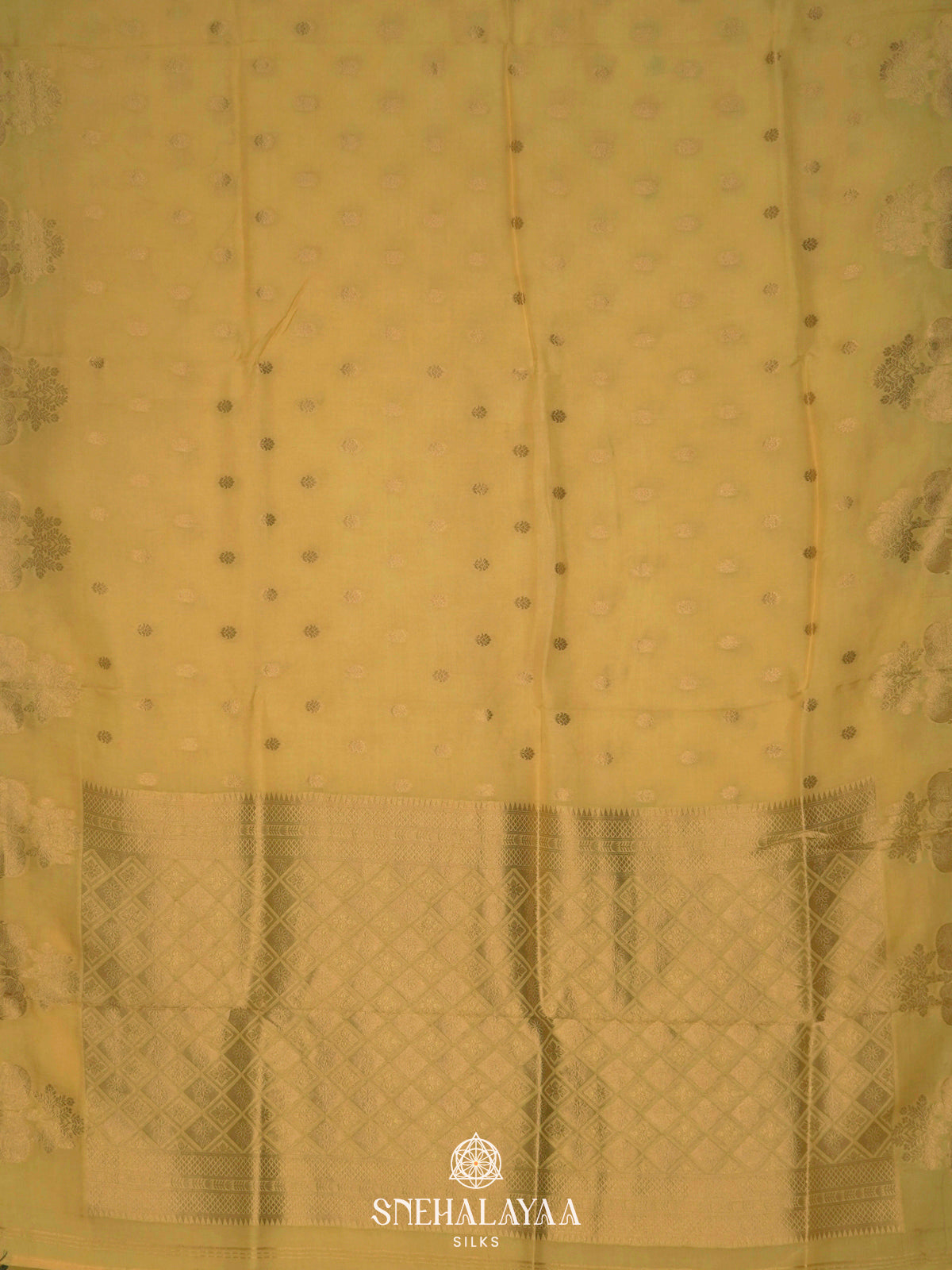 Pale Yelloe Banaras Silk Saree