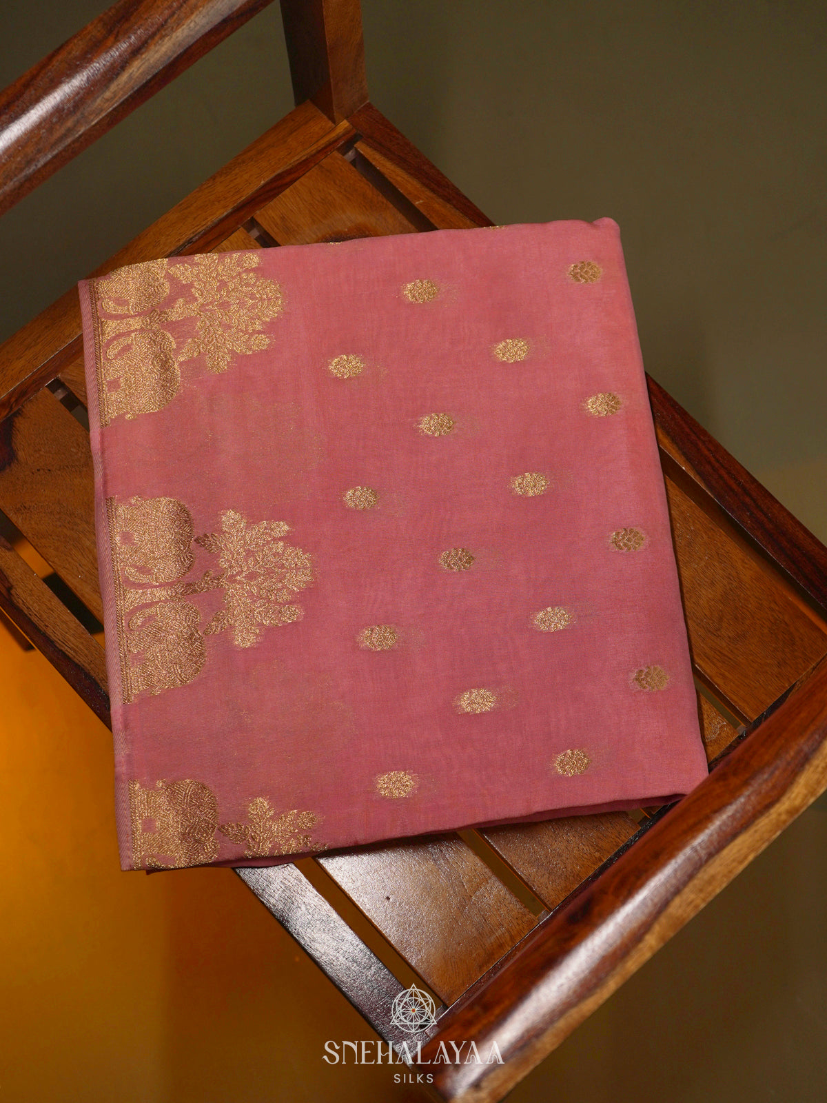 Pale Pink Banaras Silk Saree