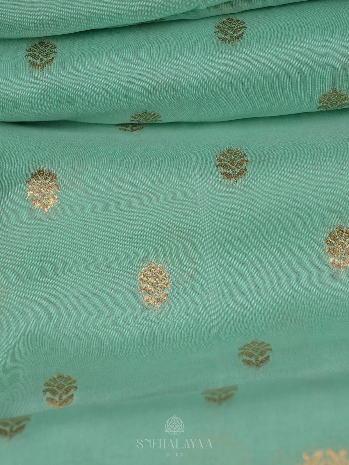 Mint Green Banaras Silk Saree