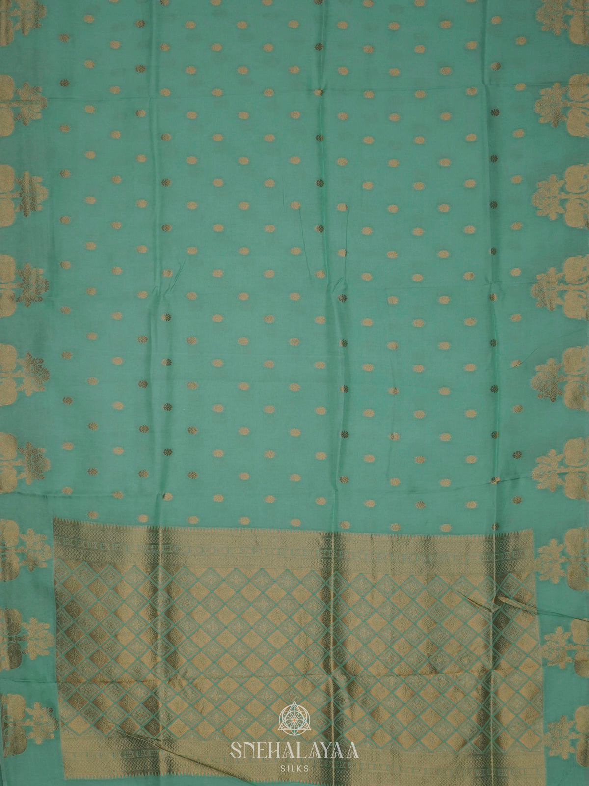 Mint Green Banaras Silk Saree