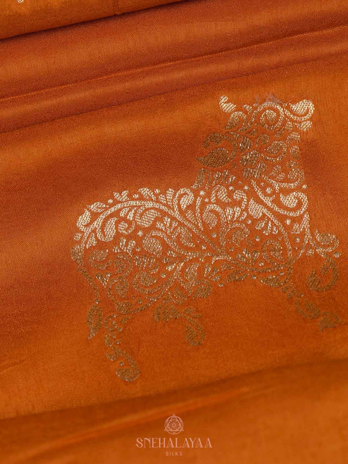Orange Banaras Silk Saree