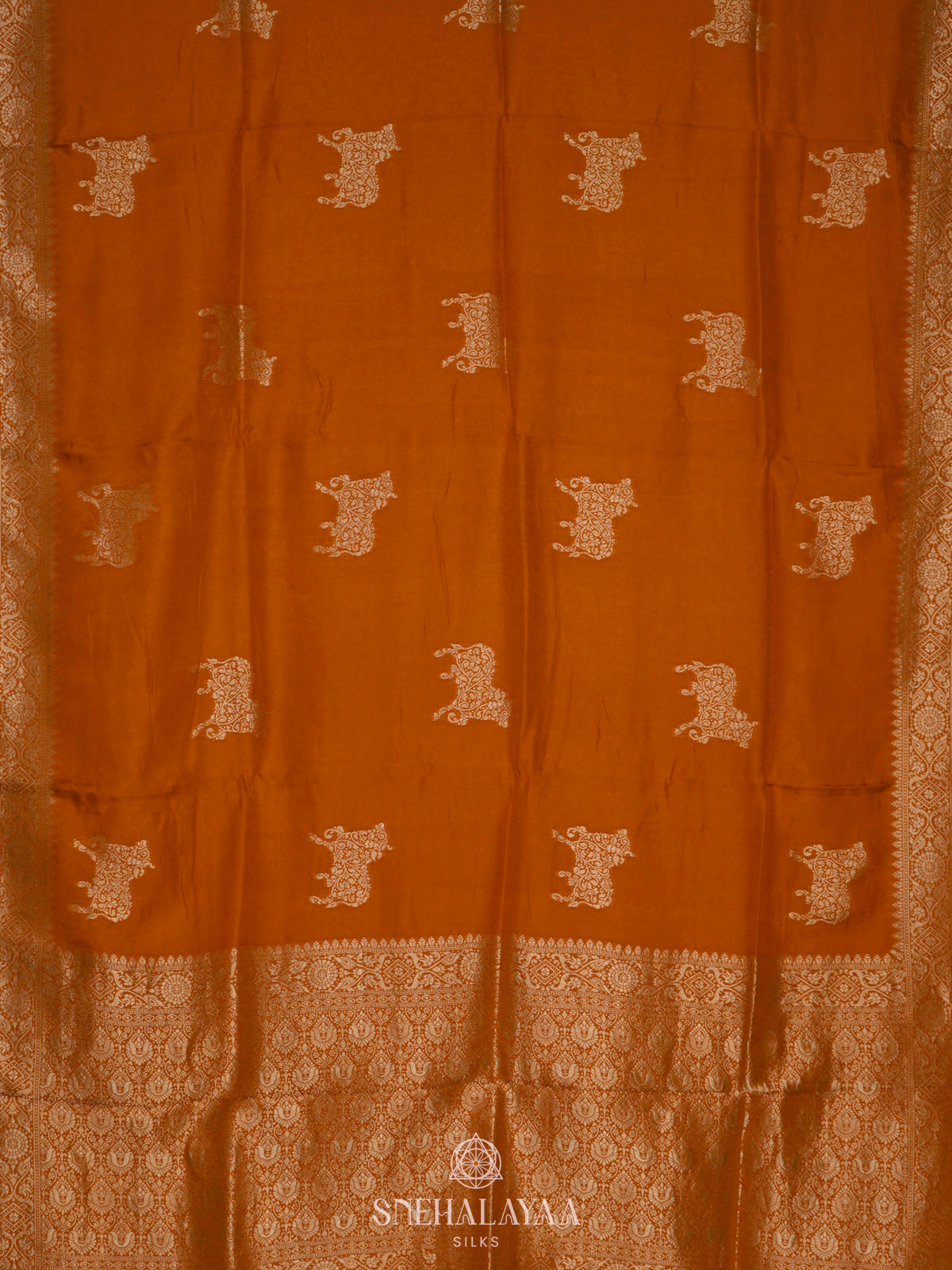 Orange Banaras Silk Saree