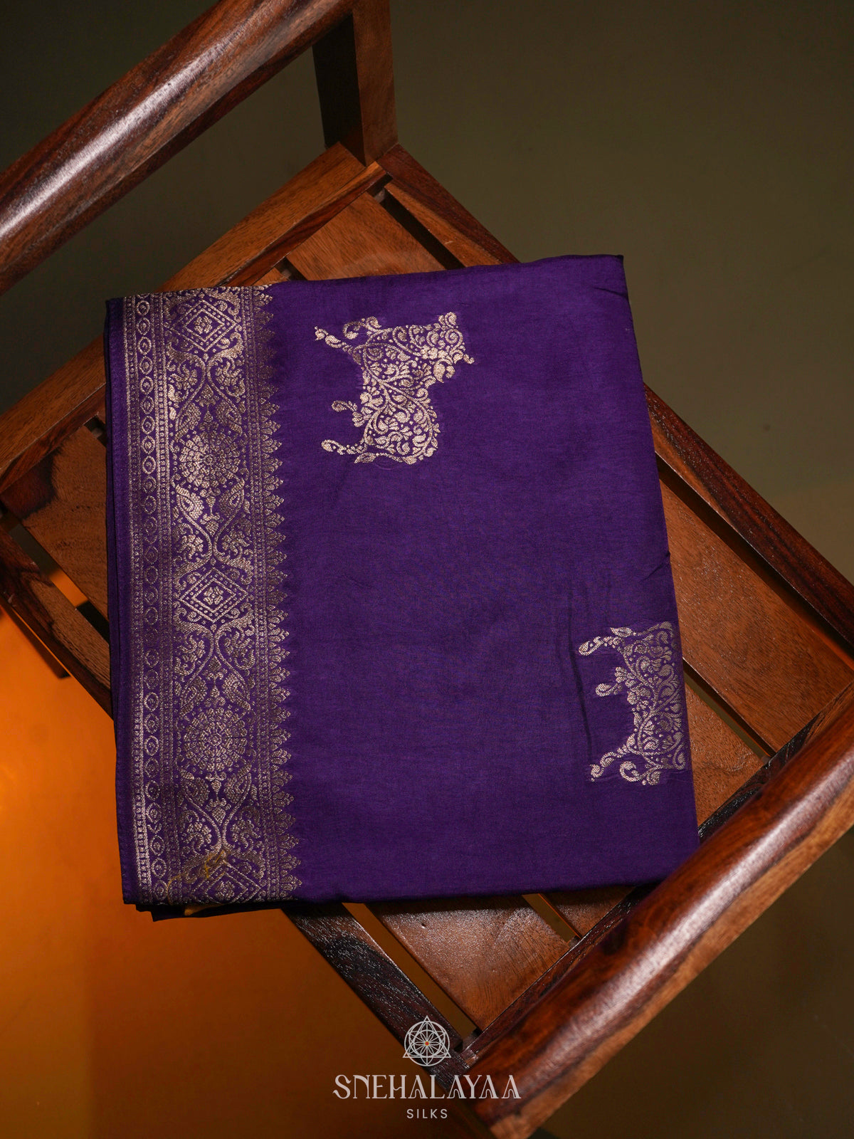 Purple Banaras Silk Saree