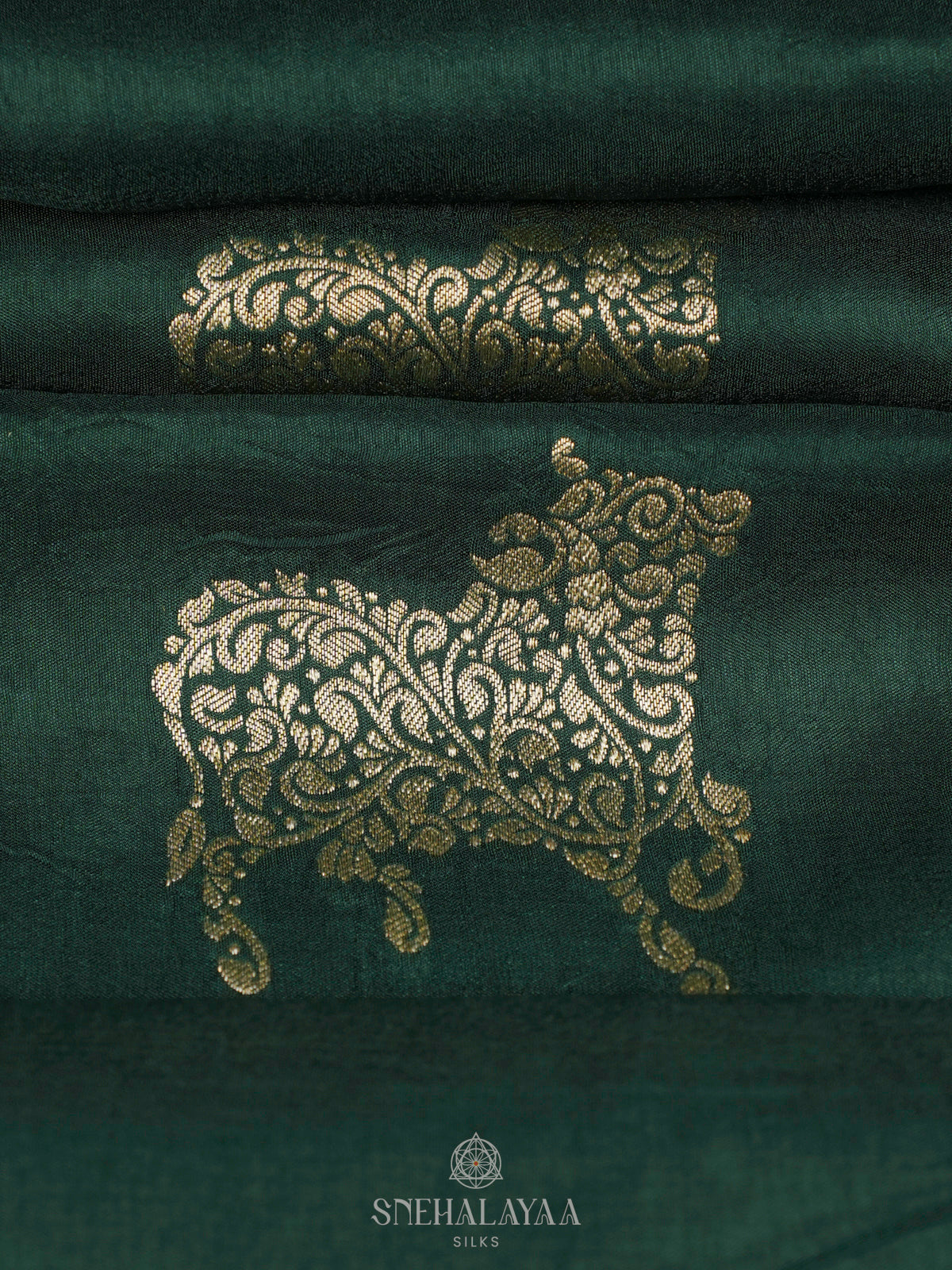 Forest Green Banaras Silk Saree