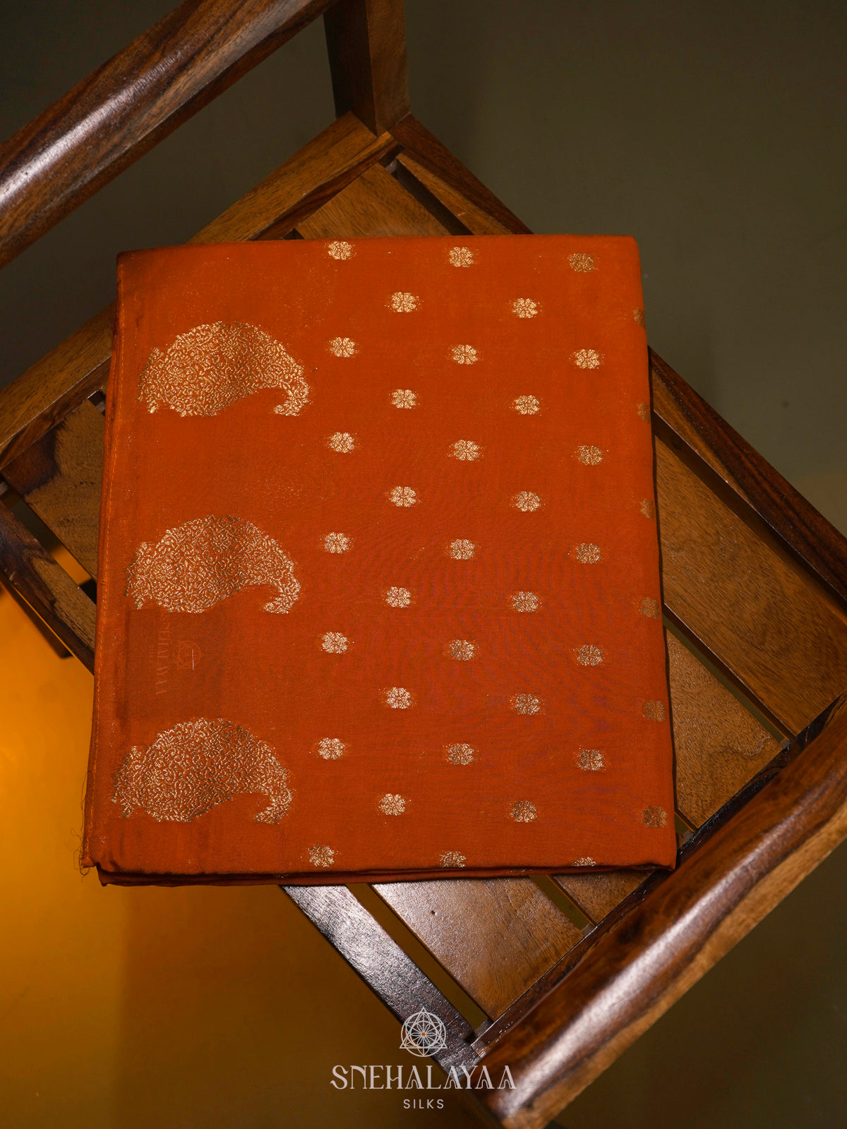 Orange Banaras Silk Saree