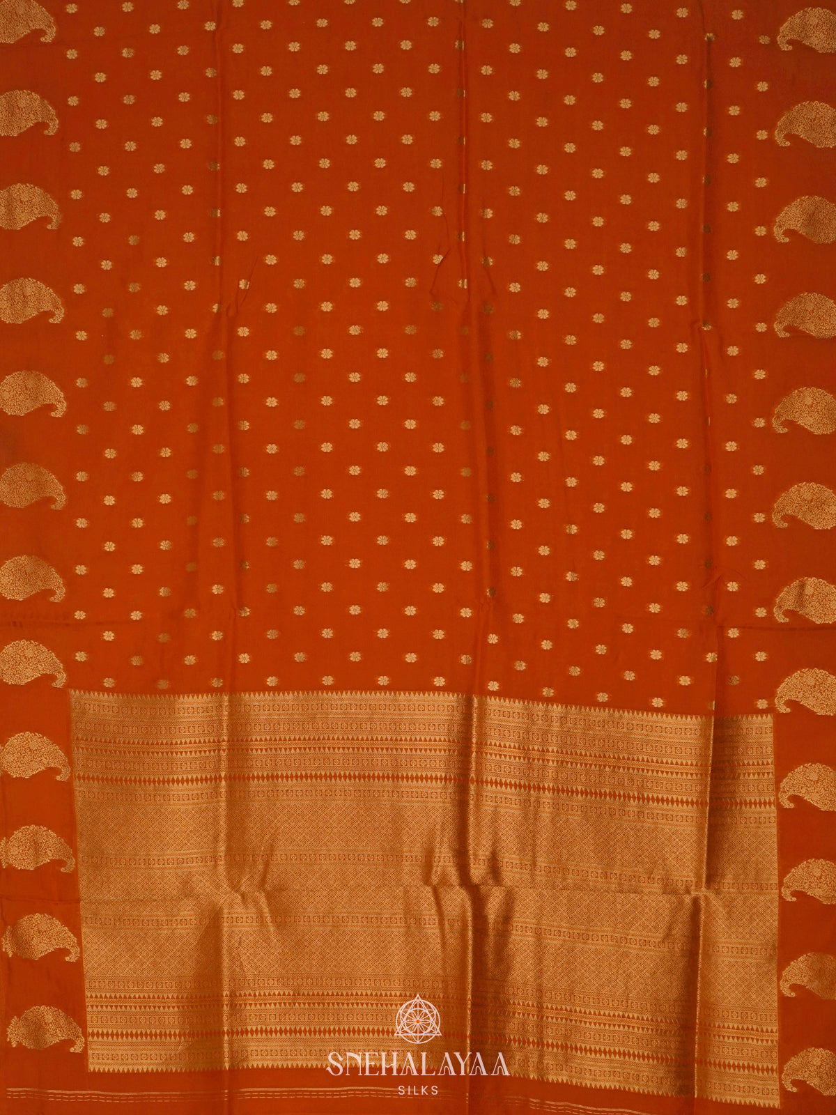 Orange Banaras Silk Saree