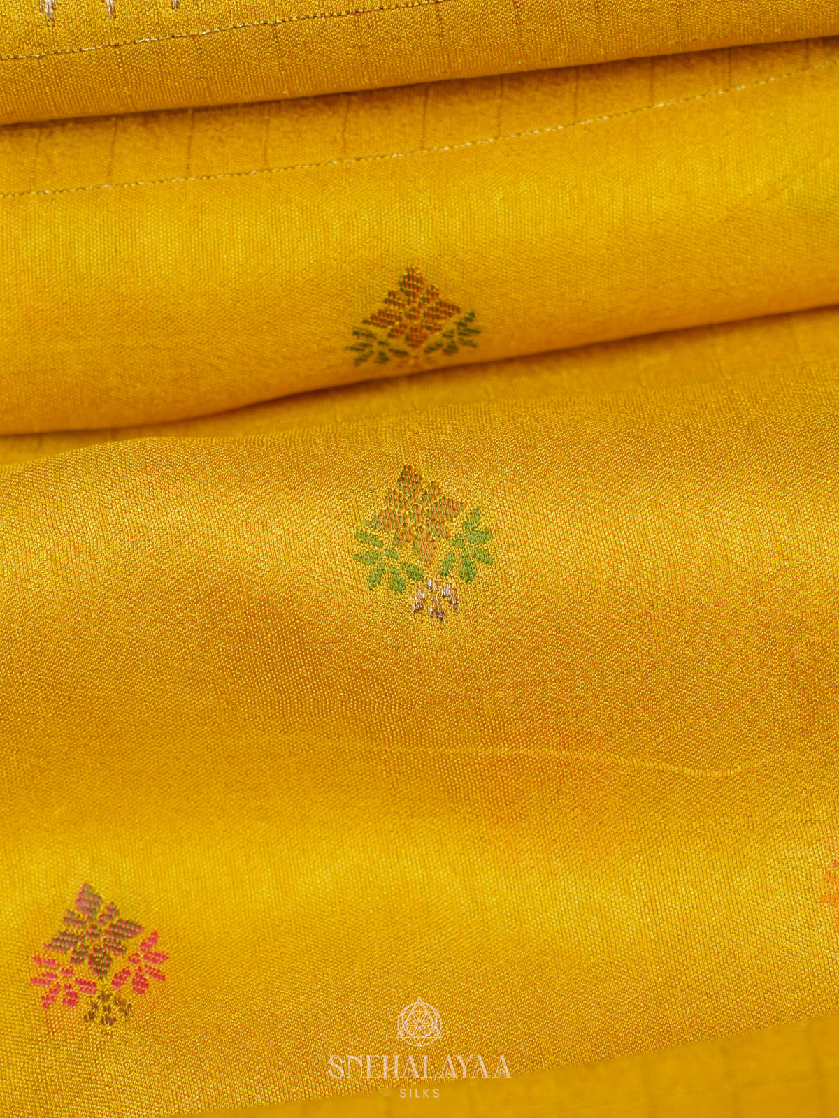 Mango Yellow Banaras Silk Saree