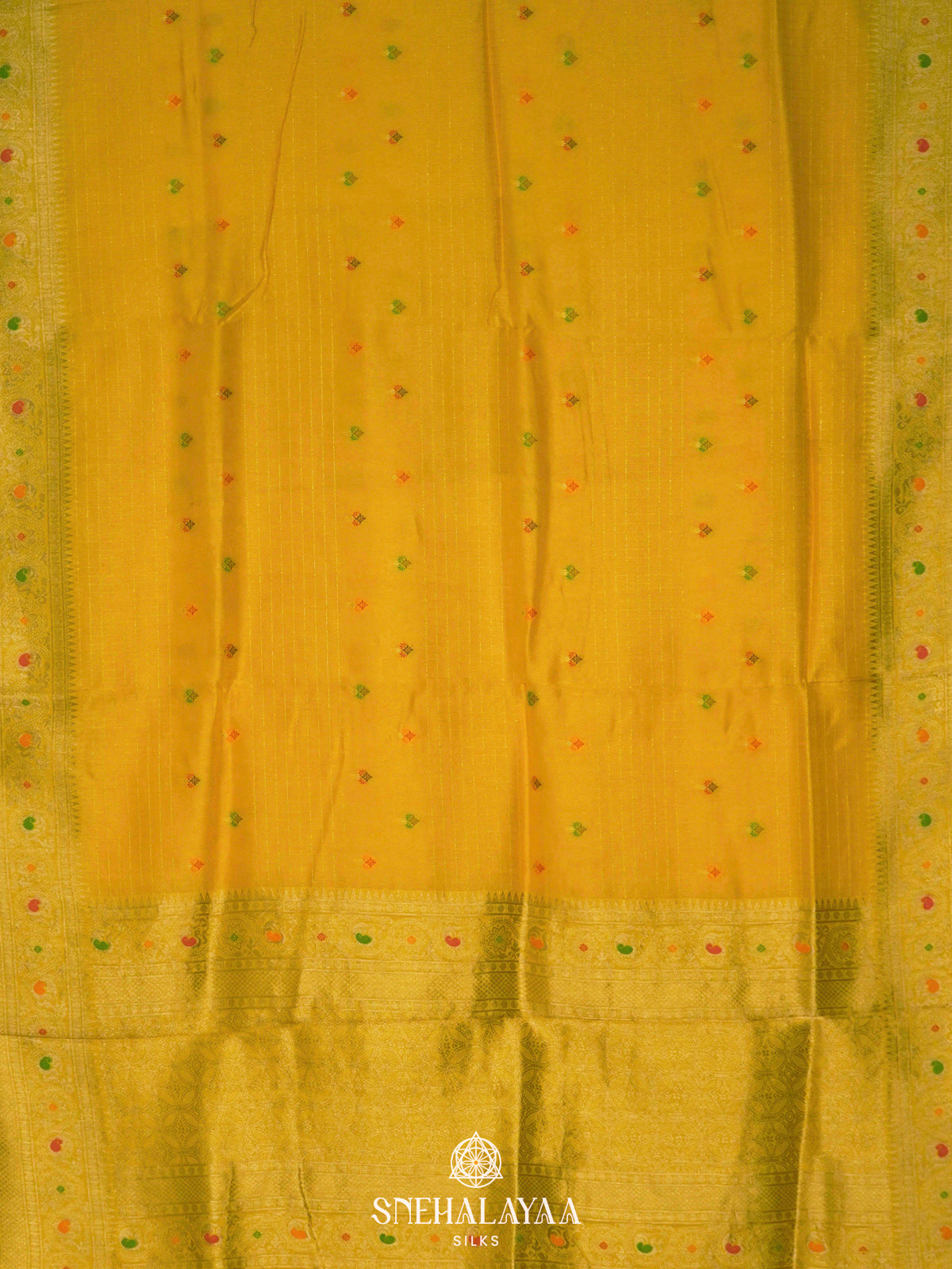 Mango Yellow Banaras Silk Saree