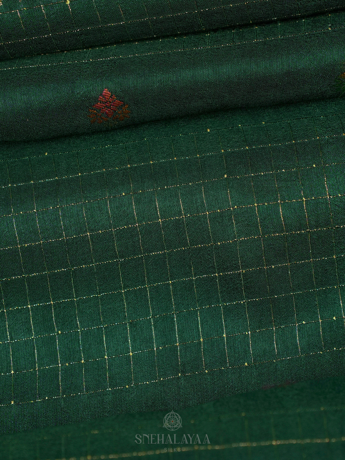 Forest Green Banaras Silk Saree
