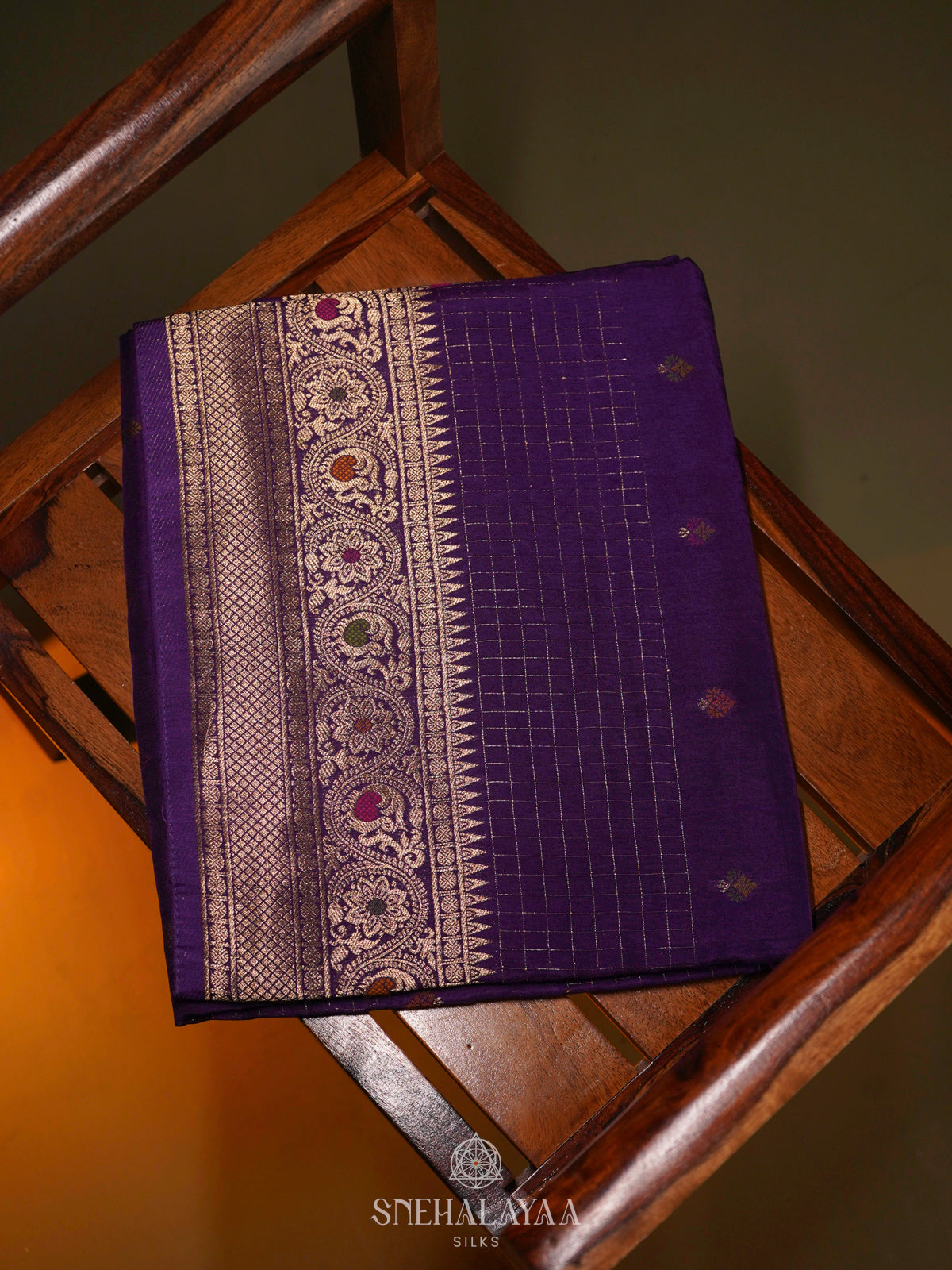 Purple Banaras Silk Saree