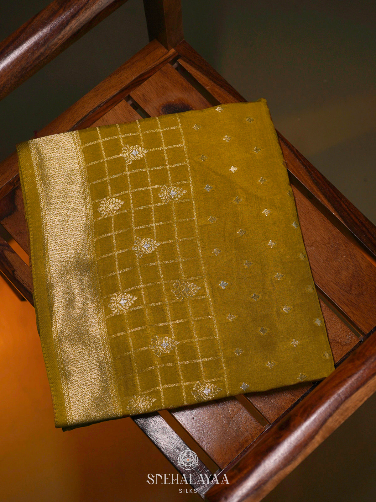 Golden Yellow Banaras Silk Saree