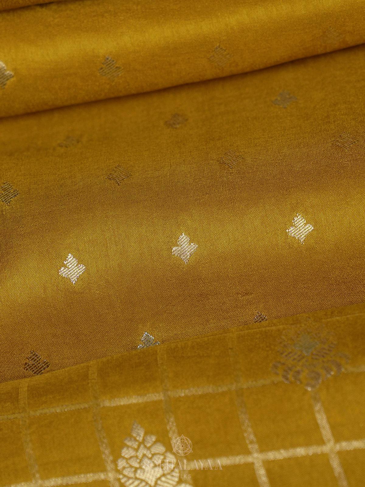 Golden Yellow Banaras Silk Saree