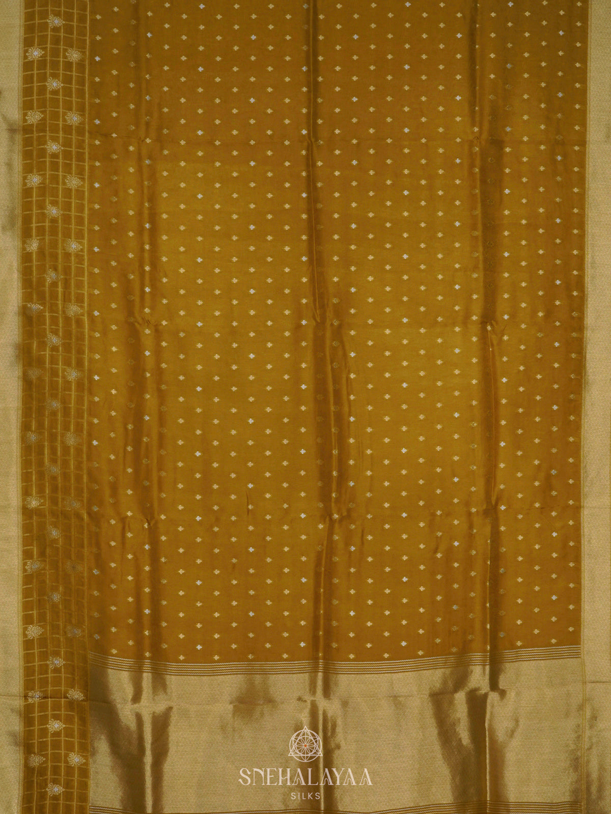 Golden Yellow Banaras Silk Saree
