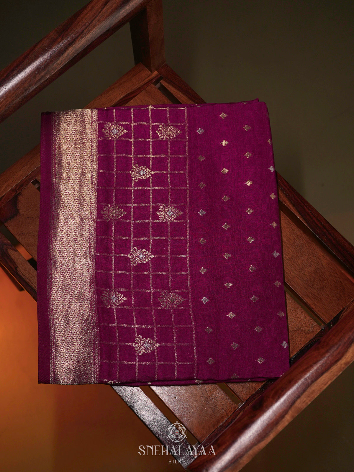 Magenta Banaras Silk Saree