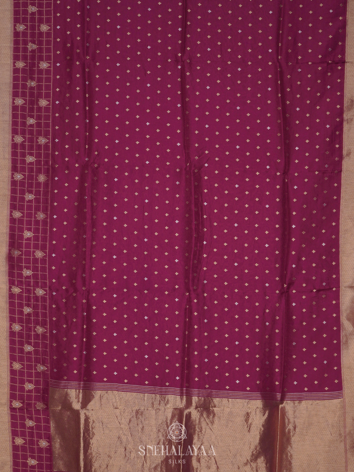 Magenta Banaras Silk Saree