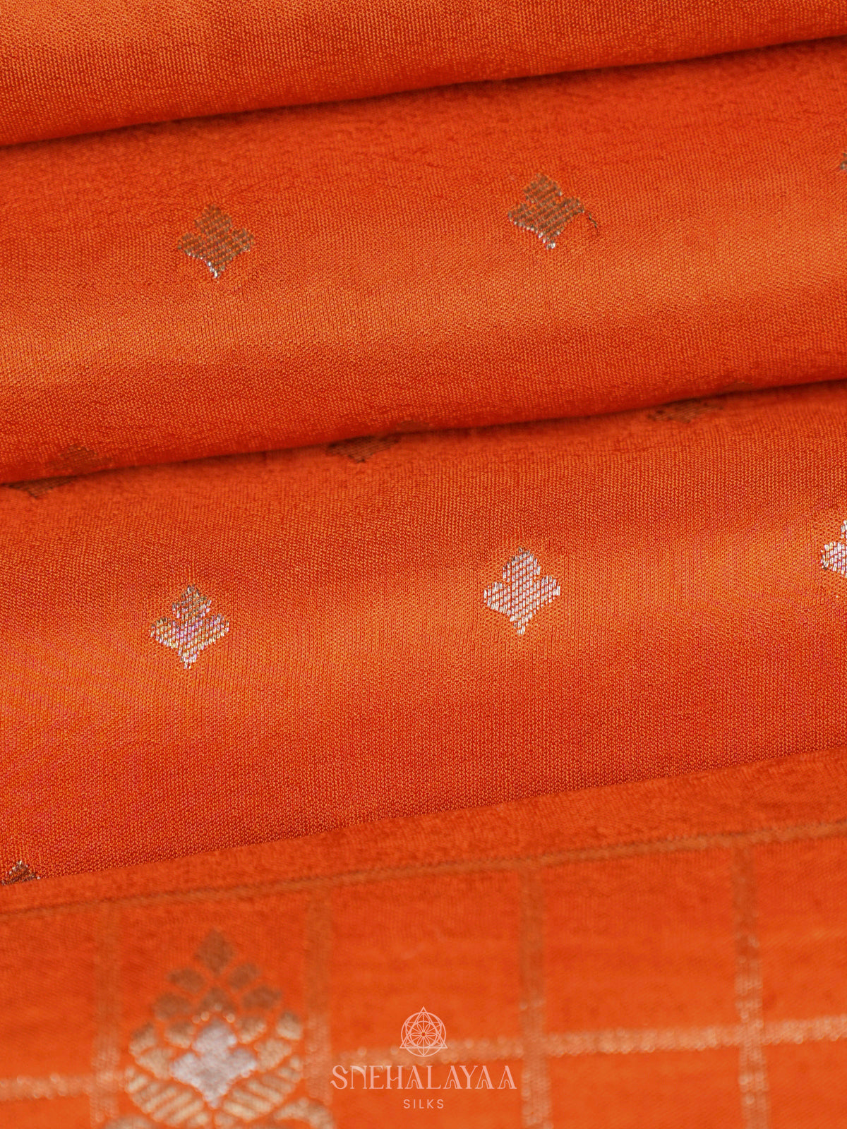 Orange Banaras Silk Saree