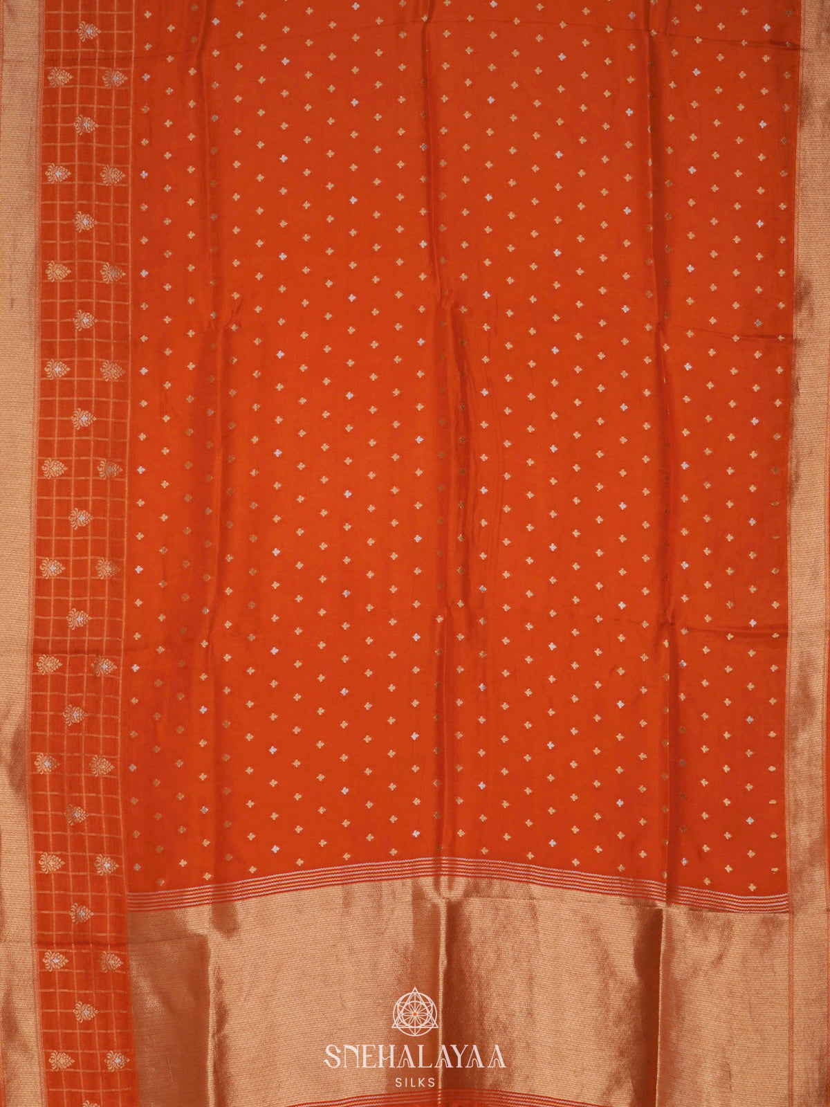Orange Banaras Silk Saree
