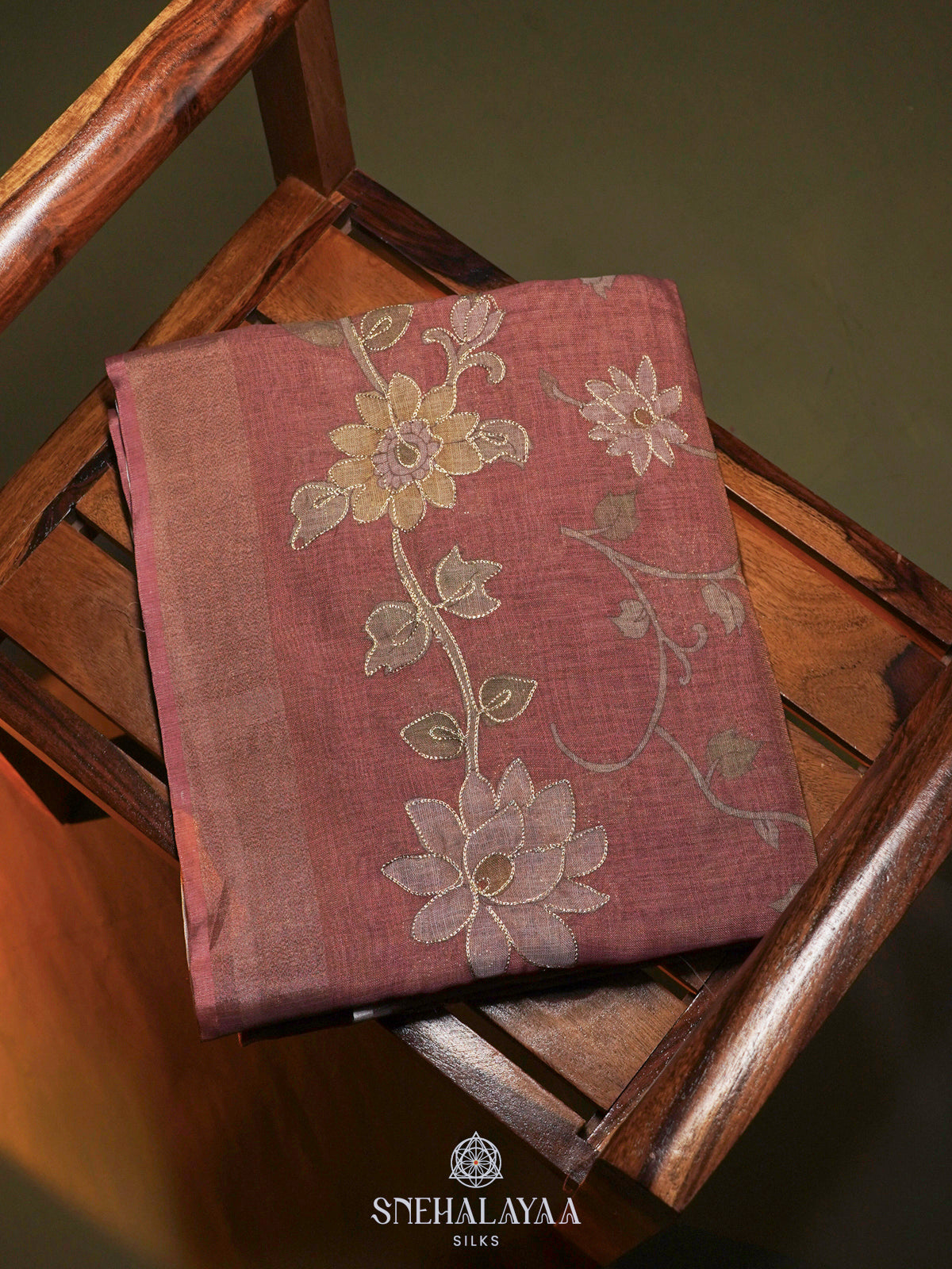Pink Linen Saree