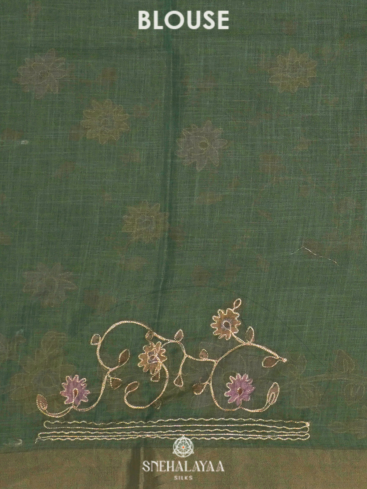 Green Linen Saree