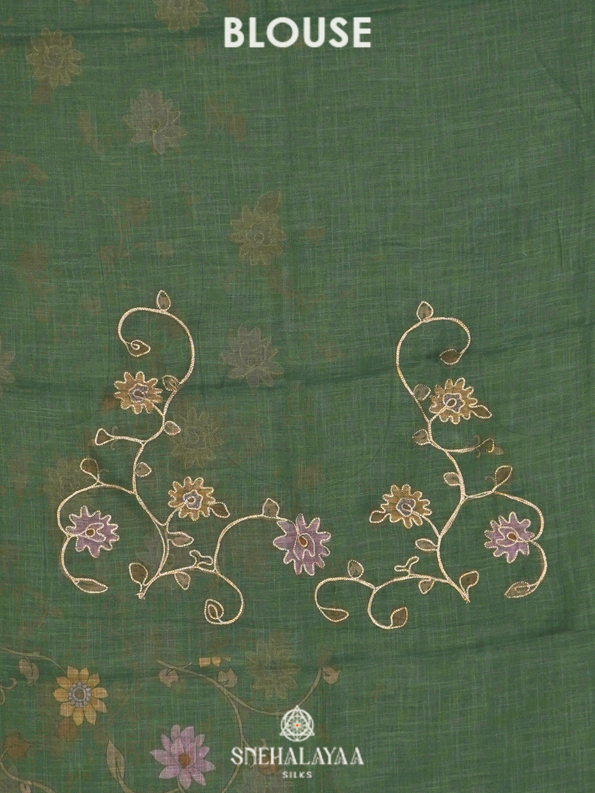 Green Linen Saree