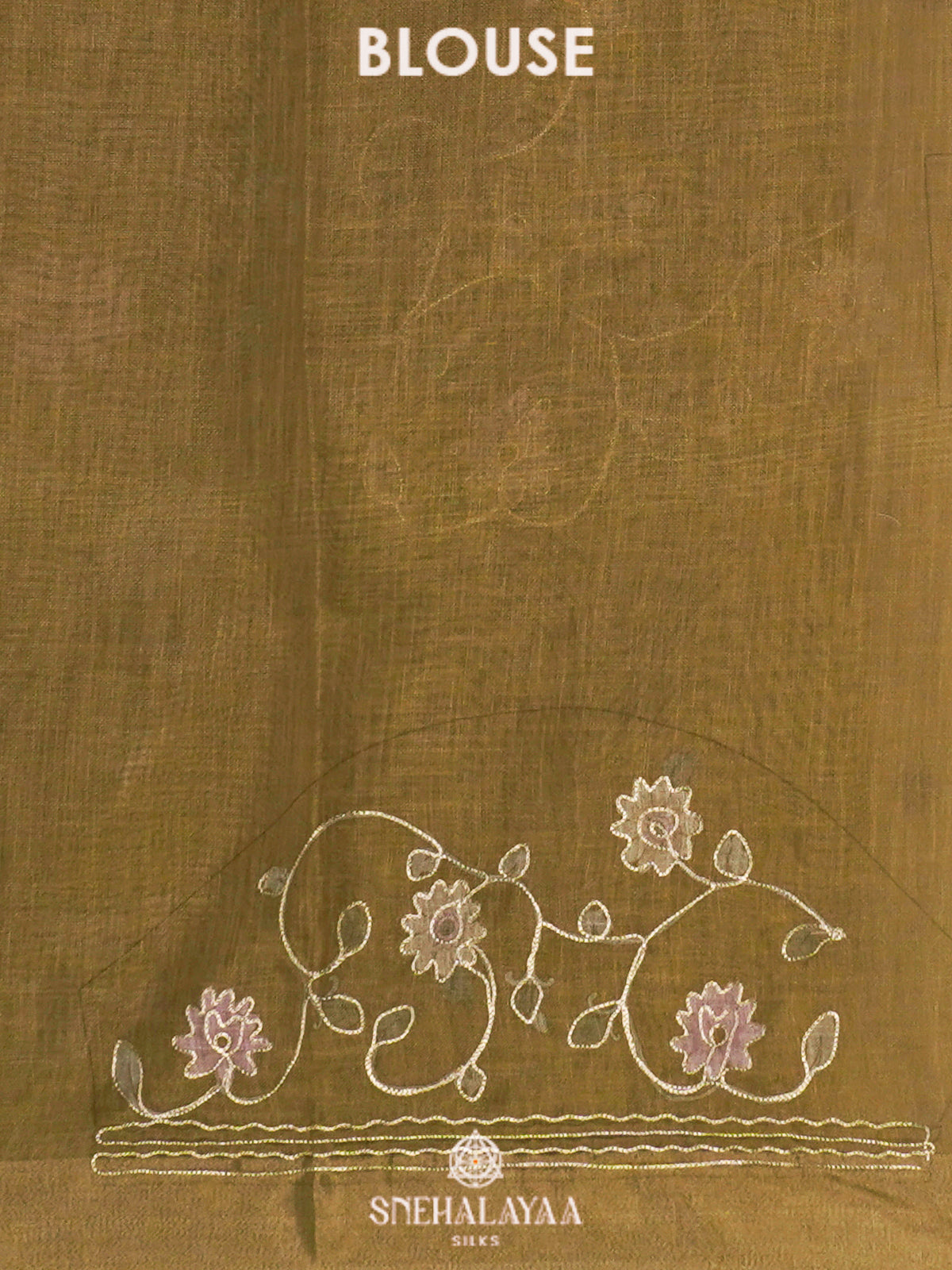 Olive Green Linen Saree