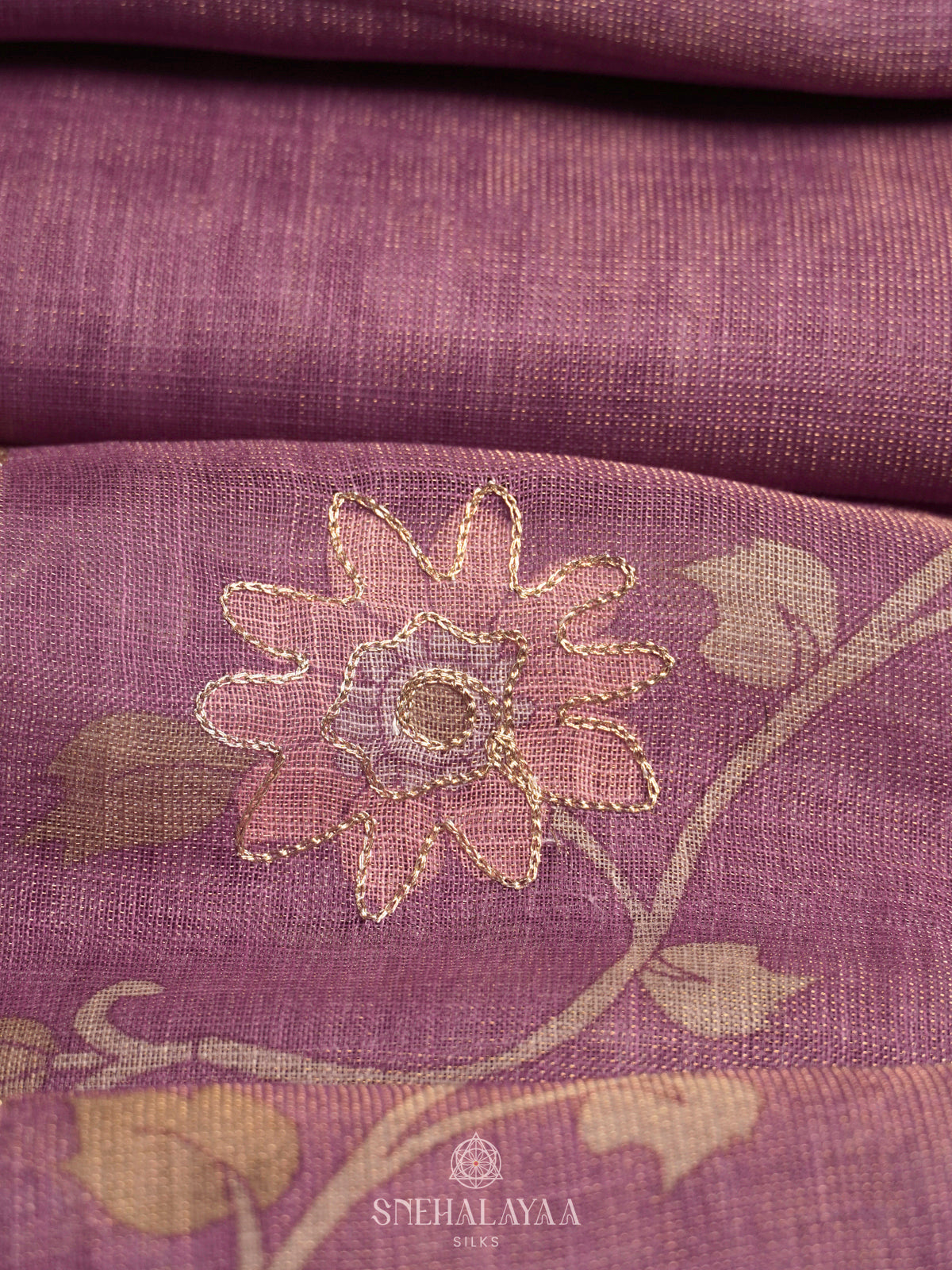 Plum Linen Saree