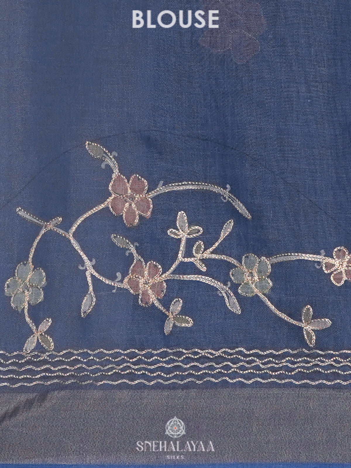 Blue Linen Saree