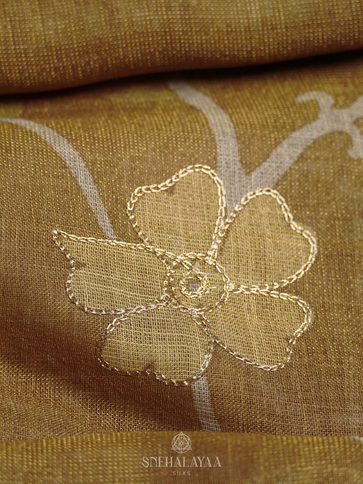 Olive Green Linen Saree
