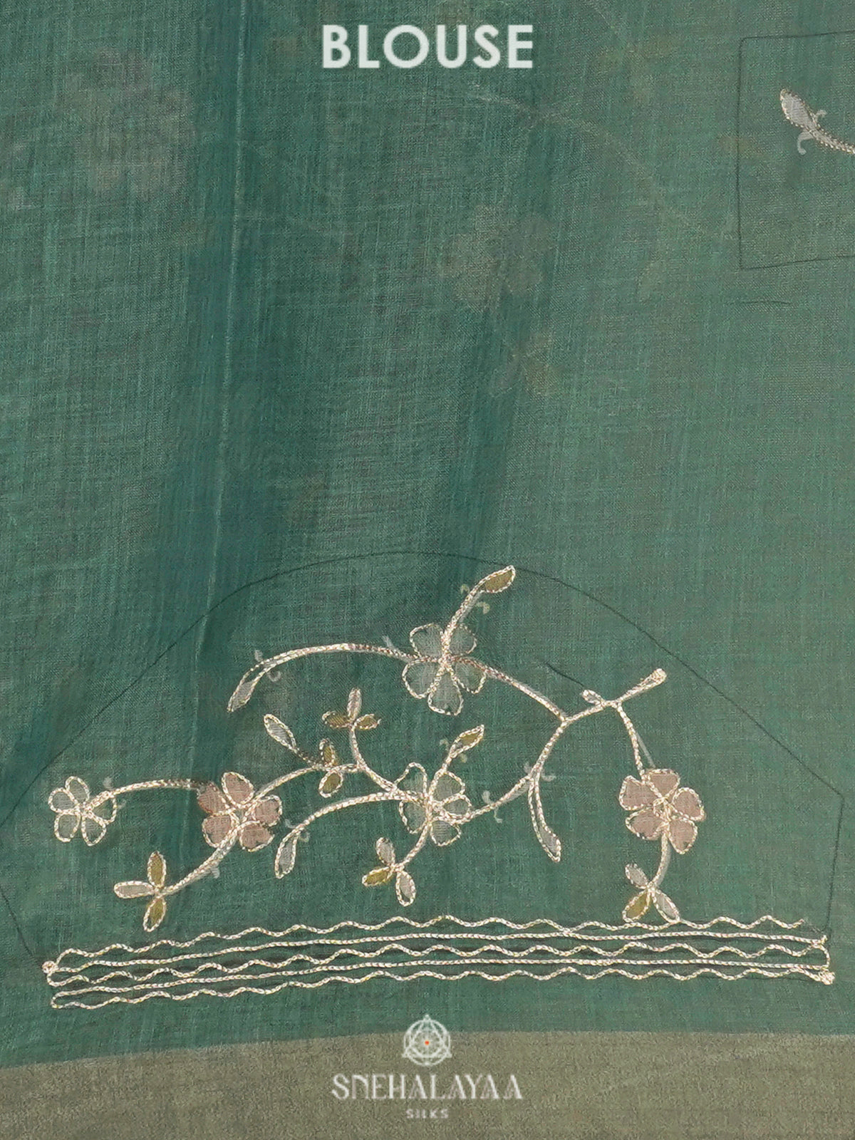 Teal Green Linen Saree